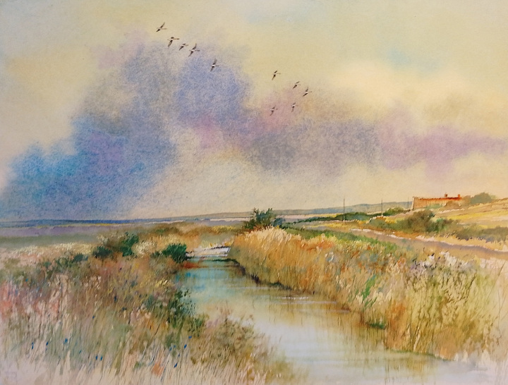 Sunlit Creek Towards Salthouse