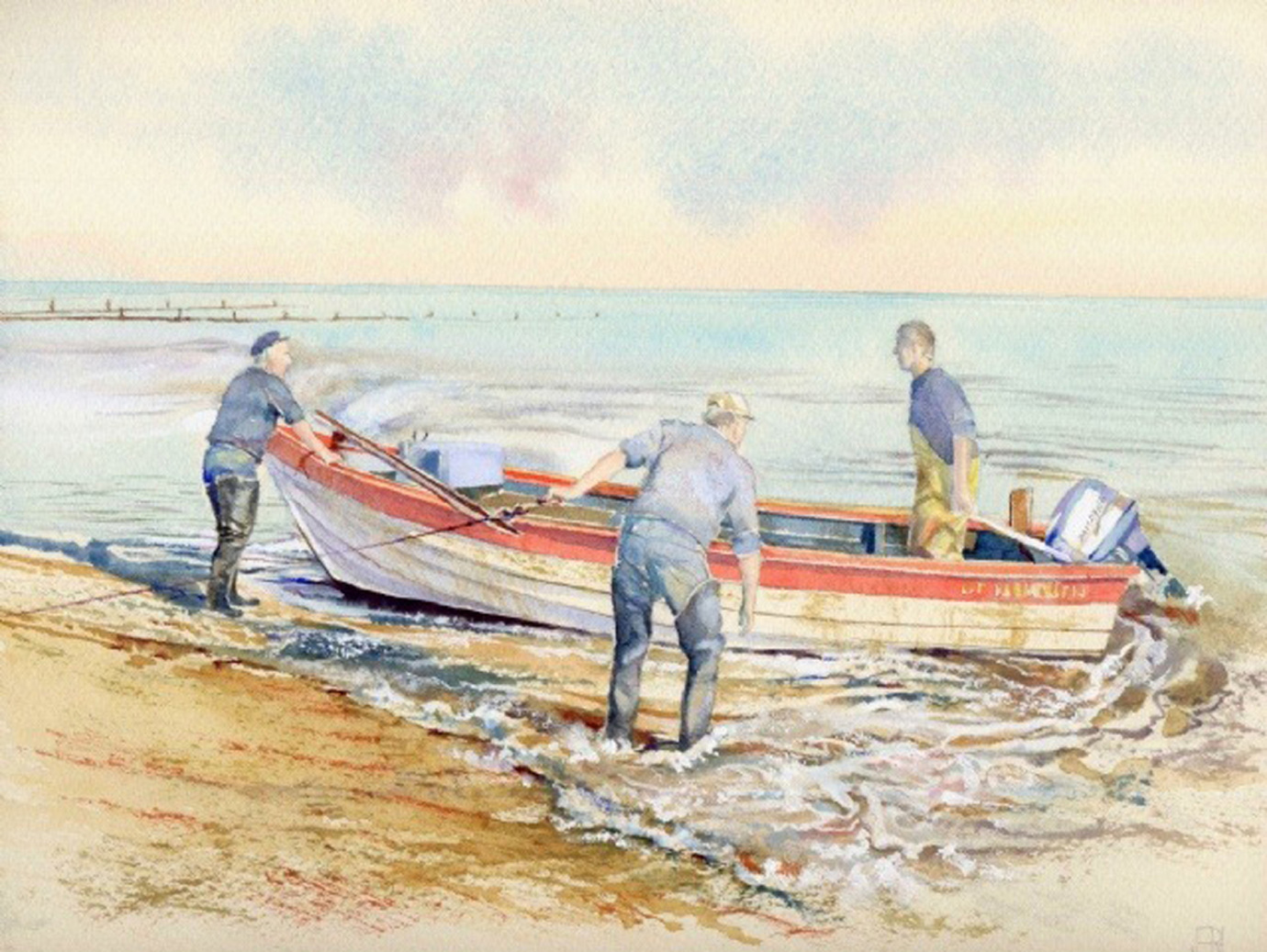 Sheringham Crab Boat Ashore